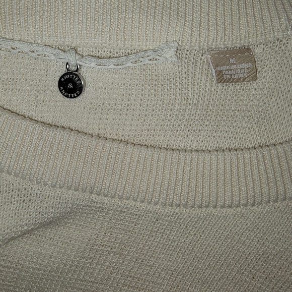 Anthropologie Knitted&Knotted Sweater Size M Cream/Blue - Picture 5 of 11